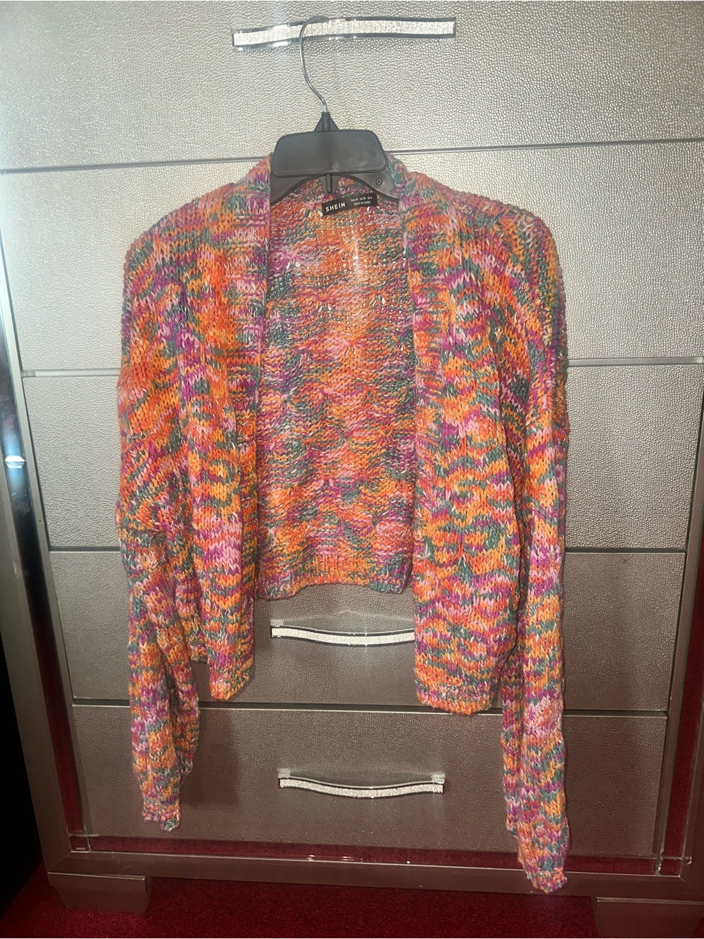 Multicolor Knit Open Cardigan - Bright Rainbow Mix